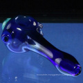 Glass Blue Fumed Spoon for Smoke with Dichroic Marble (ES-HP-043)